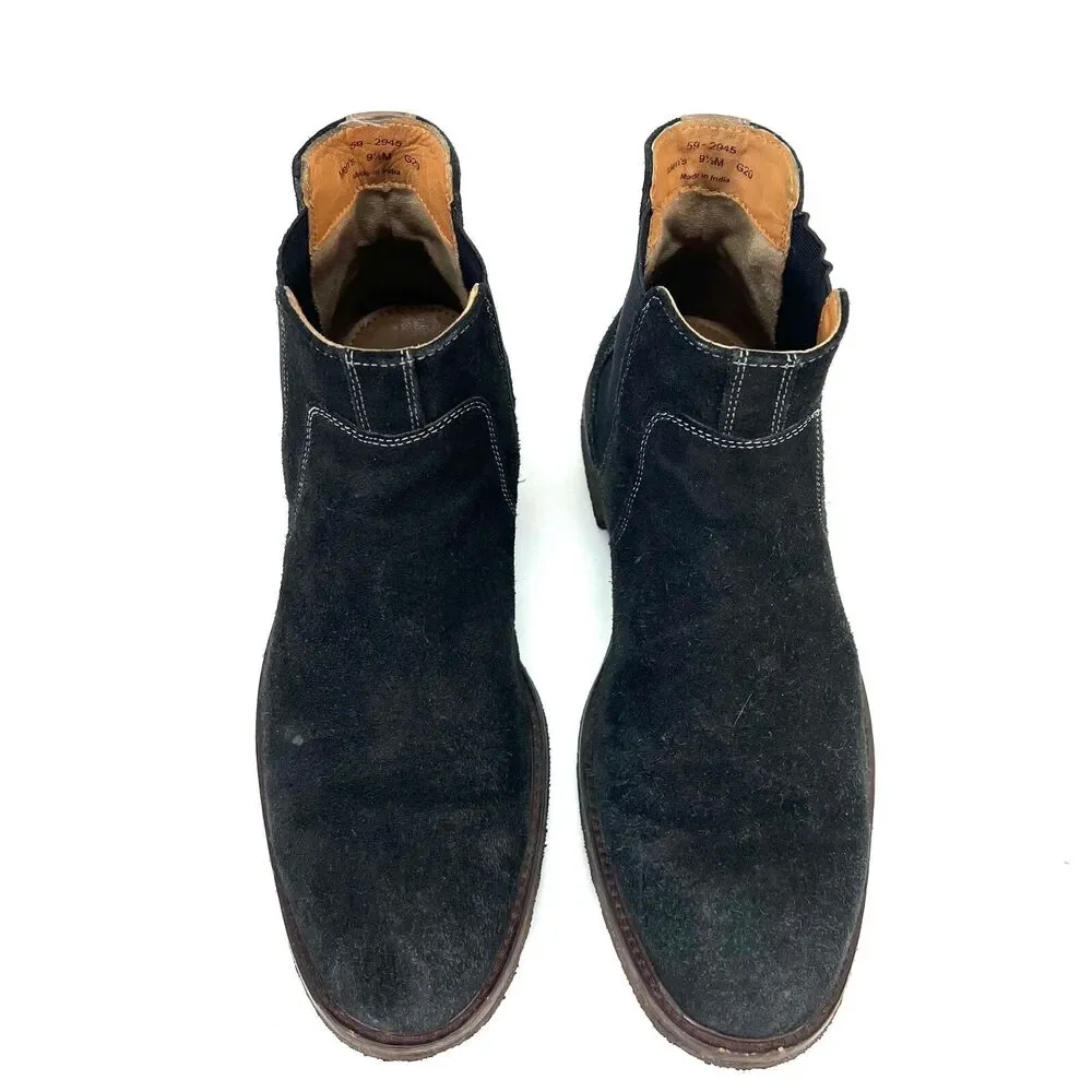 Johnston & Murphy Men's Chelsea Style Boot Size 9.5 Black Suede, MSRP $198